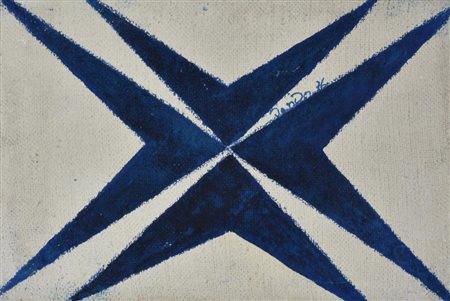 Dando SENZA TITOLO tecnica mista su tela grezza, cm 30x45 sul fronte: firma e...