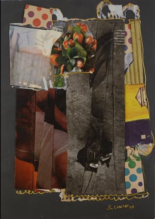 Susanna Lunini COMPOSIZIONE tecnica mista e collage su carta, cm 42x30...