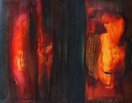 Nino Maiello COMPOSIZIONE olio su carta, cm 50x65 L'opera presenta uno...