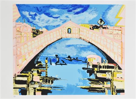 Remo Brindisi VENEZIA litografia su carta, cm 50x70 esemplare P.A. sul...