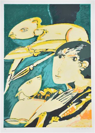 Remo Brindisi Senza titolo litografia su carta, cm 70x50 esemplare prova...