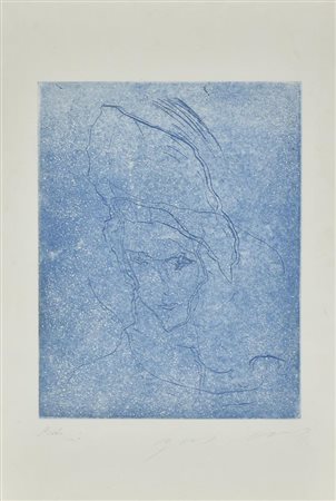 Ernesto Treccani SENZA TITOLO incisione su carta, cm 50x35 (lastra cm 32x25)...