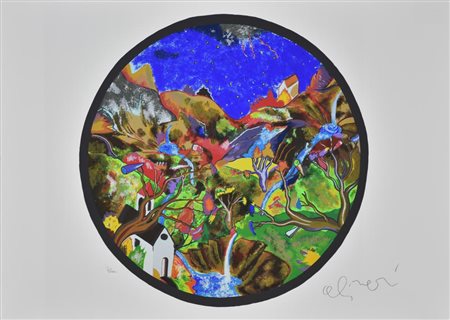 Luca Alinari Paesaggio Notturno serigrafia su carta Fabriano, cm 50x70...