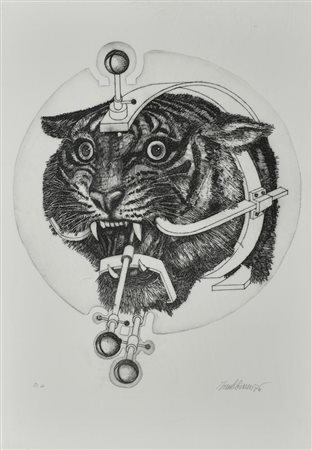 Valeriano Trubbiani SENZA TITOLO incisione su carta, cm 50x36 (lastra cm...