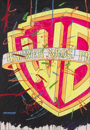 Enrico Manera WARNER BROS tecnica mista su tela, cm 100x70 sul retro:...