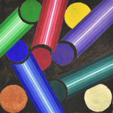 Francesco Fasano CAOS acrilici su faesite, cm 17x16,5 sul retro: titolo,...