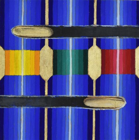 Francesco Fasano NEMICI acrilici su faesite, cm 14x14 sul retro: titolo,...