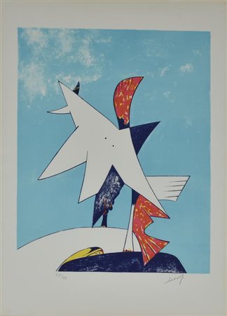 Gianni Dova SENZA TITOLO litografia su carta, cm 66x50 esemplare 78 su 99 sul...