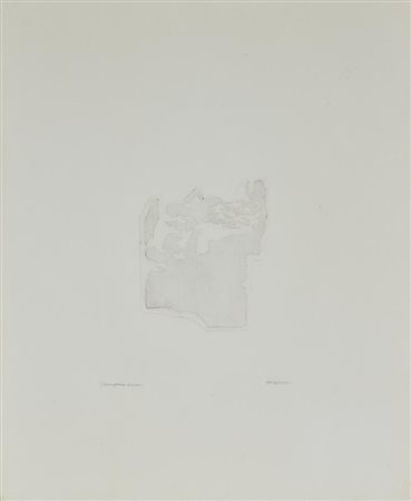 Ezio Gribaudo COMPOSIZIONE incisione su carta, cm 57x46 (lastra cm 28x22,5)...
