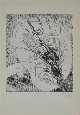 Enrico Paulucci SENZA TITOLO incisione su carta, cm 49x34 (lastra cm 31x27)...