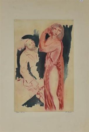 Aligi Sassu SENZA TITOLO incisione su carta, cm 56x37 (lastra cm 37x24)...