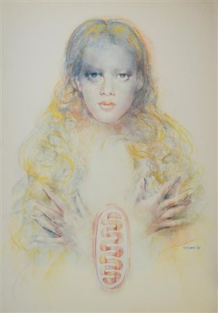 Renzo Vespignani FIGURA FEMMINILE litografia, cm 72x50,5 firmato e datato...