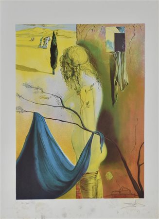 Salvador Dalì SIGNAL DE L'ANGOISSE litografia su carta, cm 55x75 esemplare...