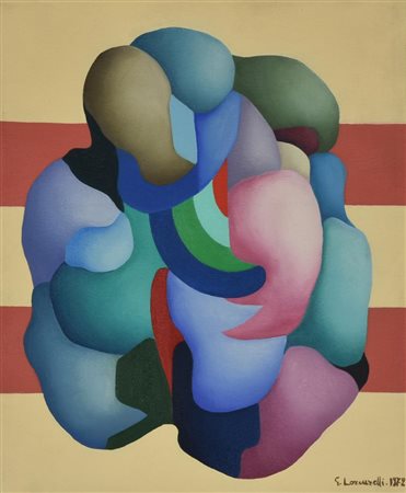 Gioia Lorenzelli BERSAGLIO olio su tela, cm 30x25 sul fronte: firma e data...