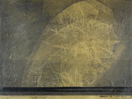 Miroglio TUTANCAMON tecnica mista su tela, cm 39,5x40 sul fronte: firma,...