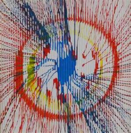 Sandi Renko COMPOSIZIONE tecnica mista su carta plissettata, cm 20x20 sul...