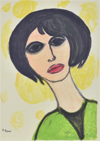 Pompeo Borra VOLTO serigrafia su carta, cm 33,2x23,9 esemplare 58 su 100 sul...