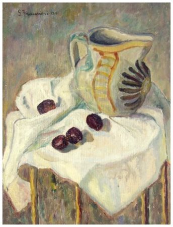 GERALDA FRANCIOSI (Livorno 1897 – 1992) Natura morta, 1945 Olio su cartone...
