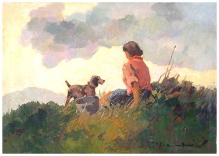 CARLO DOMENICI (Livorno 1898 – Valdana di Portoferraio 1981) Riposo Olio su...