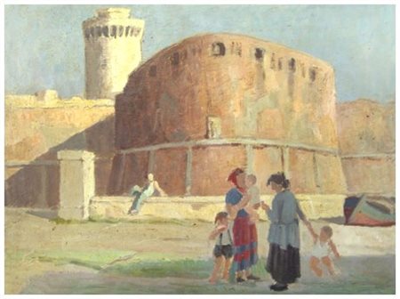 LANDO LANDOZZI (Livorno 1887 – 1959) Senza titolo Olio su faesite 29,5 x...