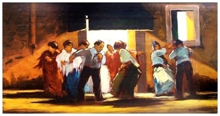 RENATO NATALI (Livorno 1883 – 1979) Senza titolo, anni ‘20 Olio su tavola 45...