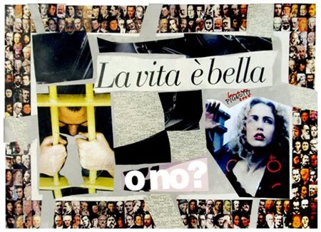LAMBERTO PIGNOTTI (Firenze 1926) La vita è bella o no?, 2006 Collage su...