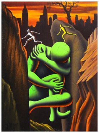 MARK KOSTABI (Los Angeles 1960) Crosstown traffic, 2009 Olio su tela 40 x 30....