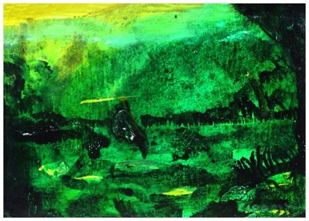 ROBERT CARROLL (Painesville 1934) Senza titolo Acrilico su pannello 14,4 x...