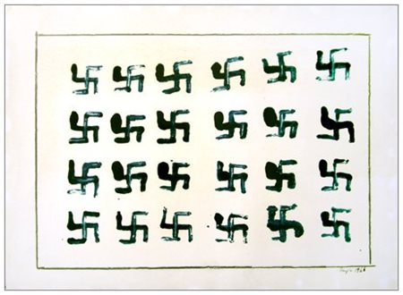 FRANCO ANGELI (Roma 1935 – 1988) Svastiche, 1966 Smalto su cartoncino 50 x...
