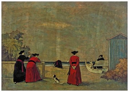 NINO CAFFE’ (Alfedena 1909 – Pesaro 1975) Riposo sul moscone, 1970 Olio su...