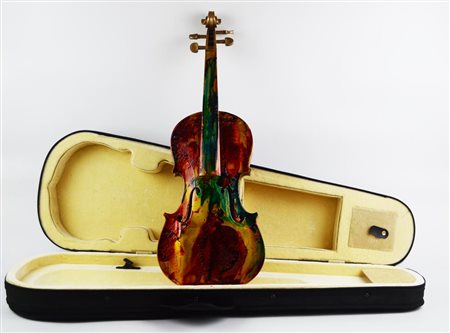 Alfredo Rapetti Mogol VIOLINO tecnica mista su violino, cm 60x21x8 firmato e...
