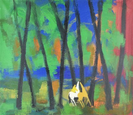 Gian Rodolfo D'Accardi SENZA TITOLO olio su tela, cm 59,5x70 sul fronte:...