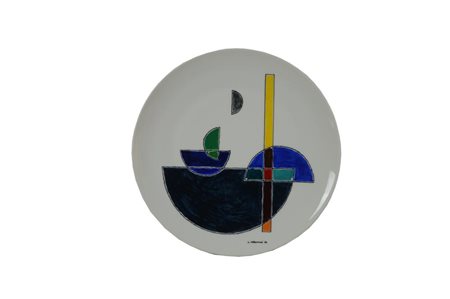 Luigi Veronesi L.V.56 SENZA TITOLO Piatto in ceramica smaltata, diametro cm...