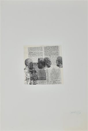 Ezio Gribaudo COMPOSIZIONE collage su carta, cm 19x18,5