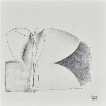 Giacomo Benevelli SENZA TITOLO matita su carta, cm 19,5x19,3 sul fronte:...