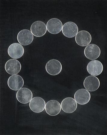 Beppe Sesia COMPOSIZIONE collage su tavola, cm 24x18 eseguito nel 1969