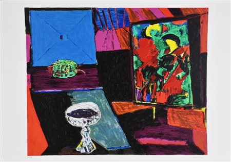 Bruno Cassinari SENZA TITOLO litografia su carta, cm 50x70 esemplare P.A. sul...