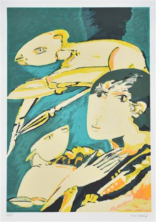 Remo Brindisi Senza titolo litografia su carta, cm 70x50 esemplare 46 su 150...