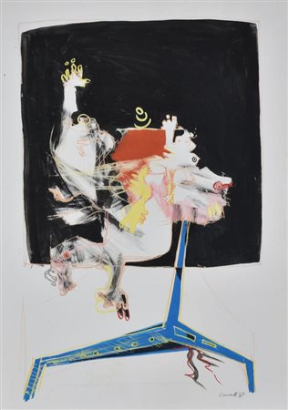 Ciuccetti SENZA TITOLO tecnica mista su carta, cm 70x50 sul fronte: firma e...