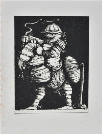 De Vita IL CAVALIERE incisione su carta, cm 60x45 (lastra cm 42x32) esemplare...