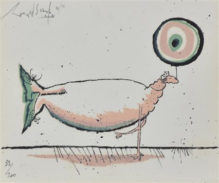 Ronald Seerle SENZA TITOLO litografia su carta, cm 15x18 esemplare 33 su 200...