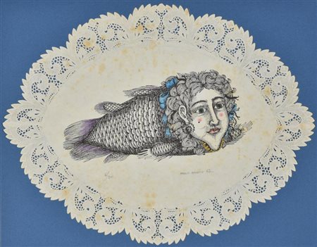 Amodeo Manlio SENZA TITOLO litografia colorata a mano su carta, cm 35x45...