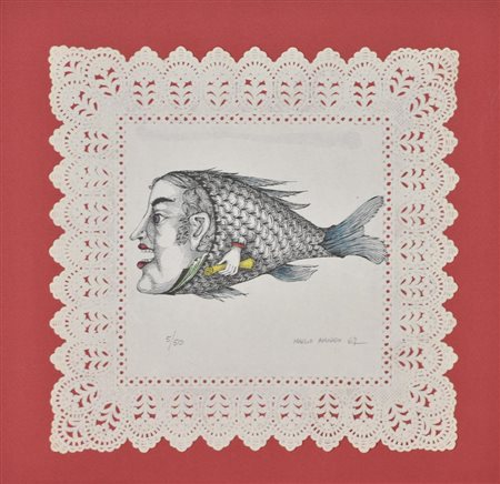 Amodeo Manlio SENZA TITOLO serigrafia su carta, cm 25x25 esemplare 5 su 50...