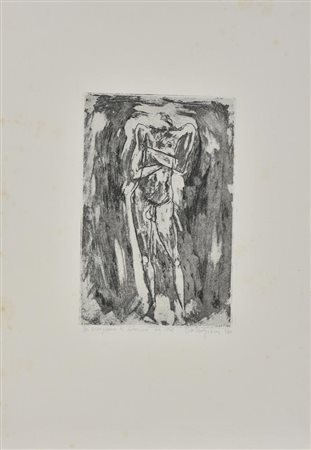 Arri Pierluigi LA CREAZIONE DI ADAMO acquaforte su carta, cm 49,7x35 (lastra...