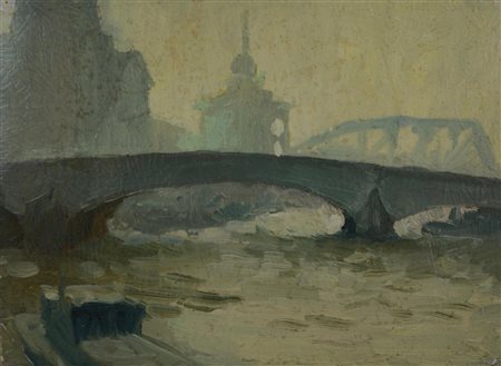 Ignoto VEDUTA tecnica mista su cartone cm 18x24 sul retro: firmato e datato...