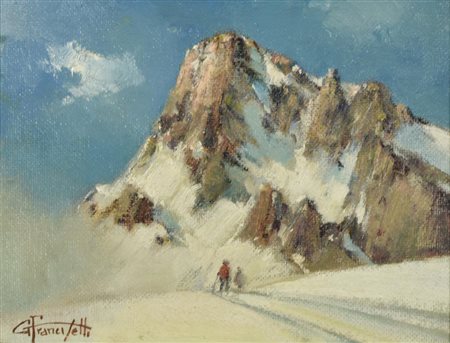 Francisetti Gilberto CIME OLTRE LE NEBBIE (ALTURE DELLA VAL D'AOSTA) olio su...