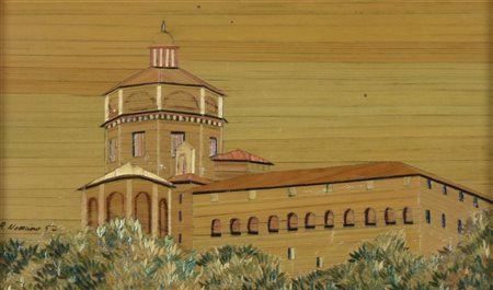 Nocerino Raffaele MONTE DEI CAPPUCCINI paglia colorata, cm 10x17 sul fronte:...