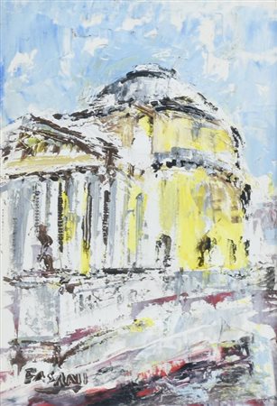 Fasani Pierre Octave LA GRAN MADRE tempera su carta, cm 21x16 sul fronte:...