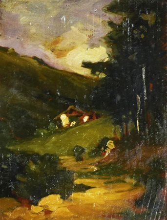 Gasparin Aleandro Giancarlo OMAGGIO A CARLO FOLLINI olio su tavola, cm 21x16...