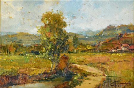 Francisetti Gilberto STRADINA TRA I CAMPI, COLLINE DEL MONFERRATO olio su...